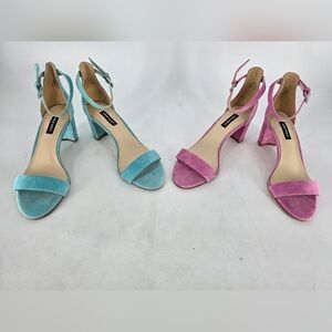 Zara Women's Heels in Blue and Pink